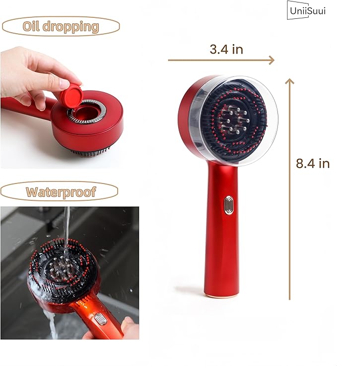 Red light comb massager + 30ml oil for hair growth