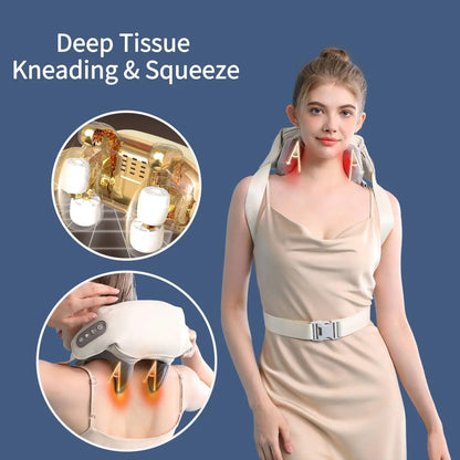 U-Shaped Multi-Functional Kneading Massage Cape for Cervical Spine, Shoulders & Back