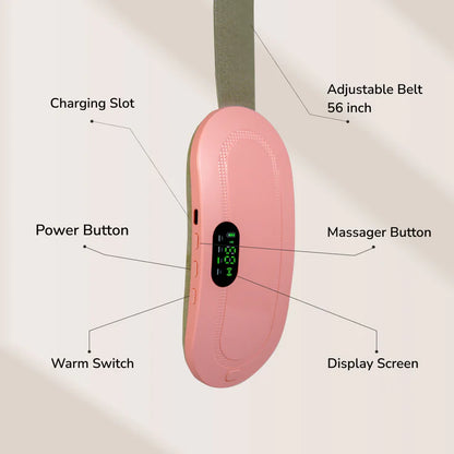 Electric Period Cramp Massager Vibrating Heating Belt